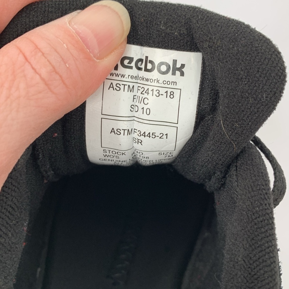 Reebok Harman Work sneakers black leather composite safety toe lace tie women 7 - Picture 7 of 7